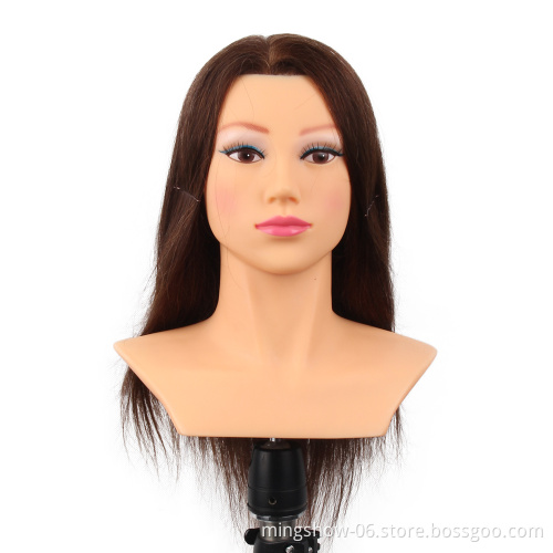 20 Inch 22 inch 26 inch brown color 100% human hair dummy training mannequin  head with shoulders